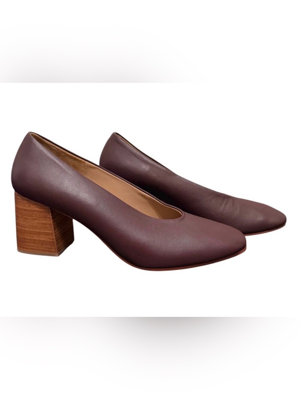 Huma Blanco Salvador Block Heel Pump Plum Purple US 11 EU 41 Classic Minimalist